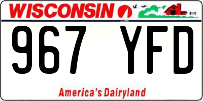 WI license plate 967YFD