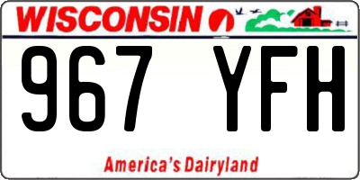 WI license plate 967YFH