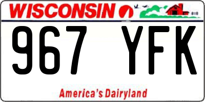 WI license plate 967YFK