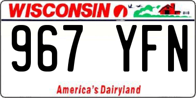 WI license plate 967YFN