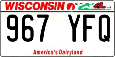 WI license plate 967YFQ