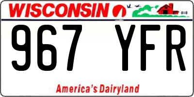 WI license plate 967YFR