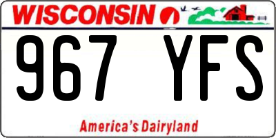 WI license plate 967YFS