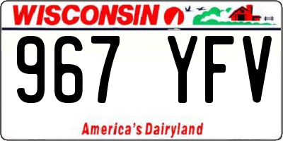 WI license plate 967YFV