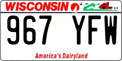 WI license plate 967YFW