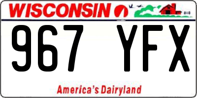 WI license plate 967YFX