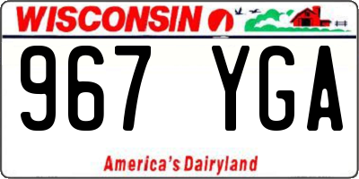 WI license plate 967YGA