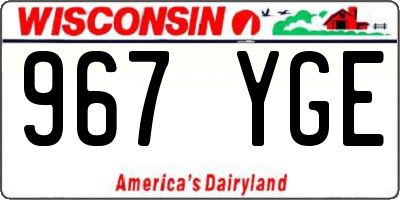 WI license plate 967YGE