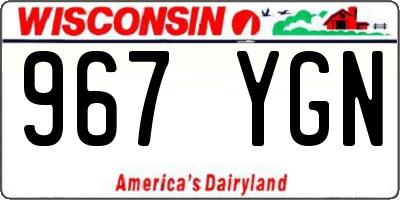 WI license plate 967YGN