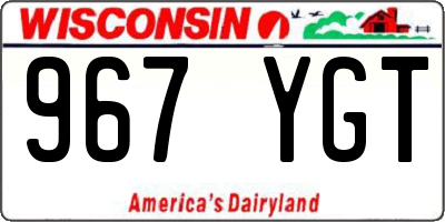 WI license plate 967YGT