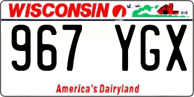 WI license plate 967YGX