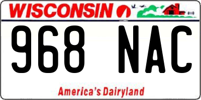 WI license plate 968NAC