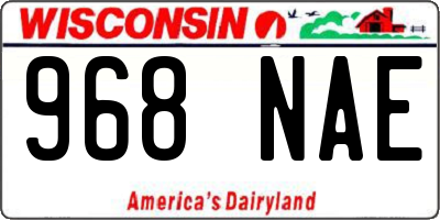 WI license plate 968NAE