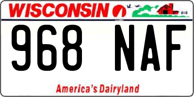 WI license plate 968NAF