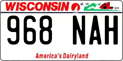 WI license plate 968NAH