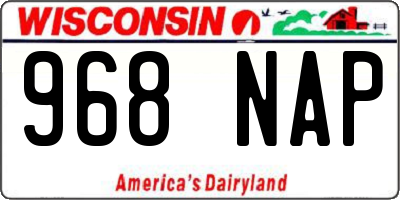 WI license plate 968NAP