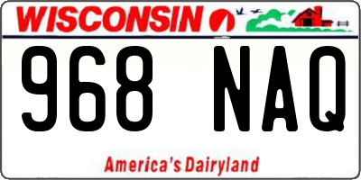 WI license plate 968NAQ