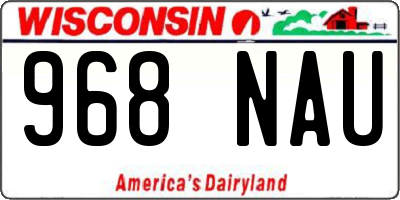 WI license plate 968NAU