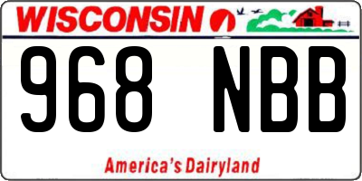 WI license plate 968NBB