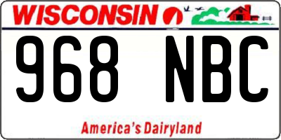 WI license plate 968NBC