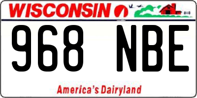 WI license plate 968NBE