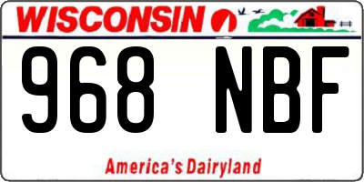 WI license plate 968NBF