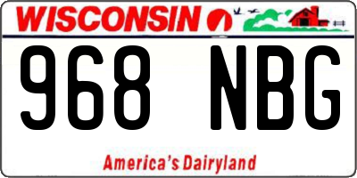 WI license plate 968NBG