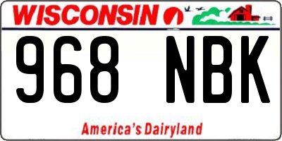 WI license plate 968NBK