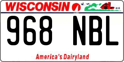 WI license plate 968NBL