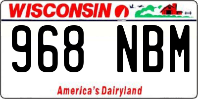WI license plate 968NBM