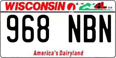 WI license plate 968NBN