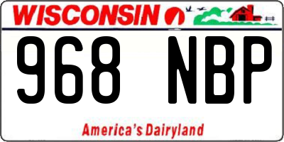WI license plate 968NBP
