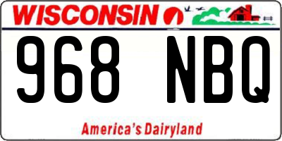 WI license plate 968NBQ