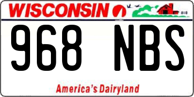 WI license plate 968NBS