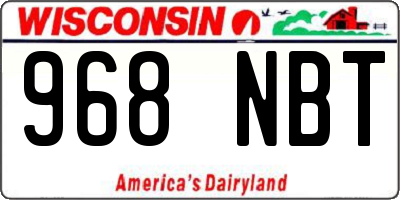 WI license plate 968NBT