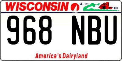 WI license plate 968NBU