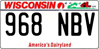 WI license plate 968NBV