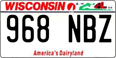 WI license plate 968NBZ