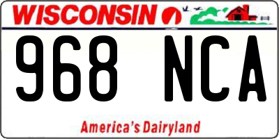 WI license plate 968NCA