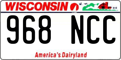WI license plate 968NCC