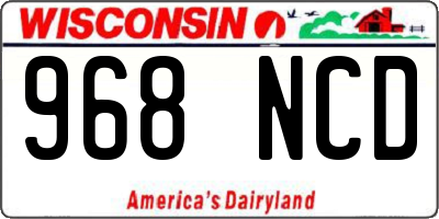 WI license plate 968NCD