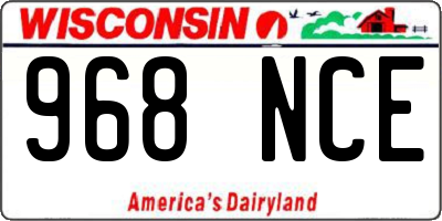 WI license plate 968NCE
