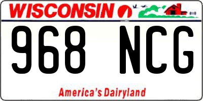 WI license plate 968NCG