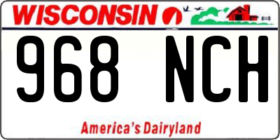 WI license plate 968NCH
