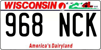 WI license plate 968NCK
