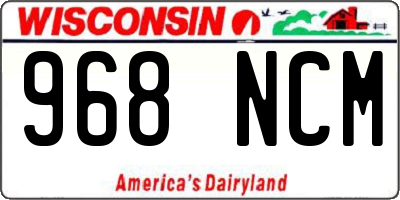 WI license plate 968NCM