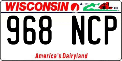 WI license plate 968NCP