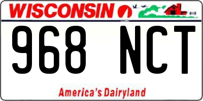 WI license plate 968NCT