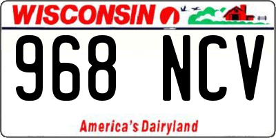 WI license plate 968NCV