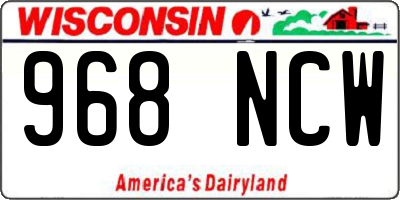 WI license plate 968NCW